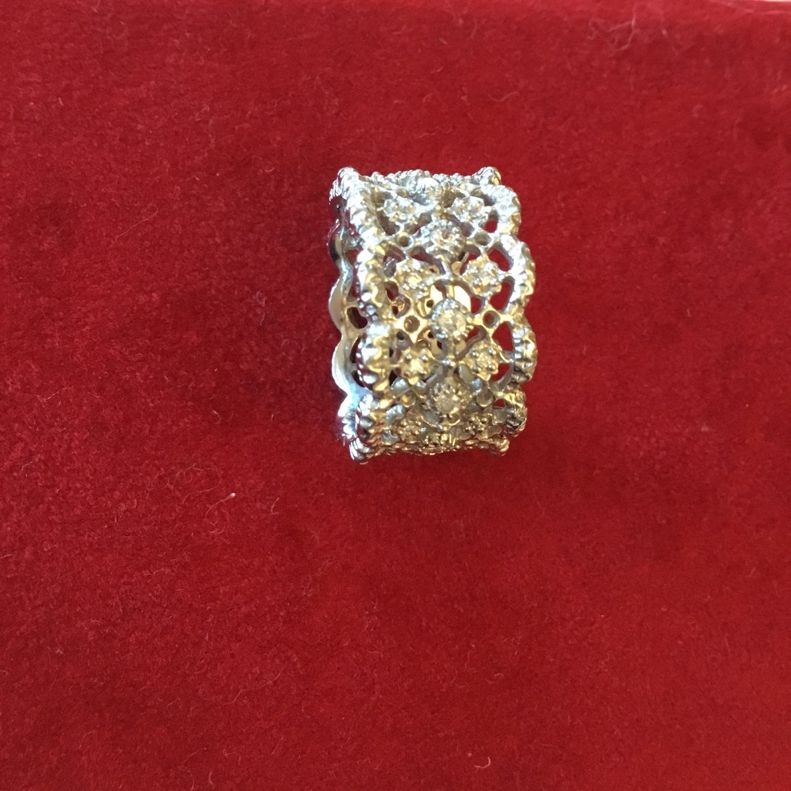 Sterling Silver Elegant Three-Row Crystal Ring